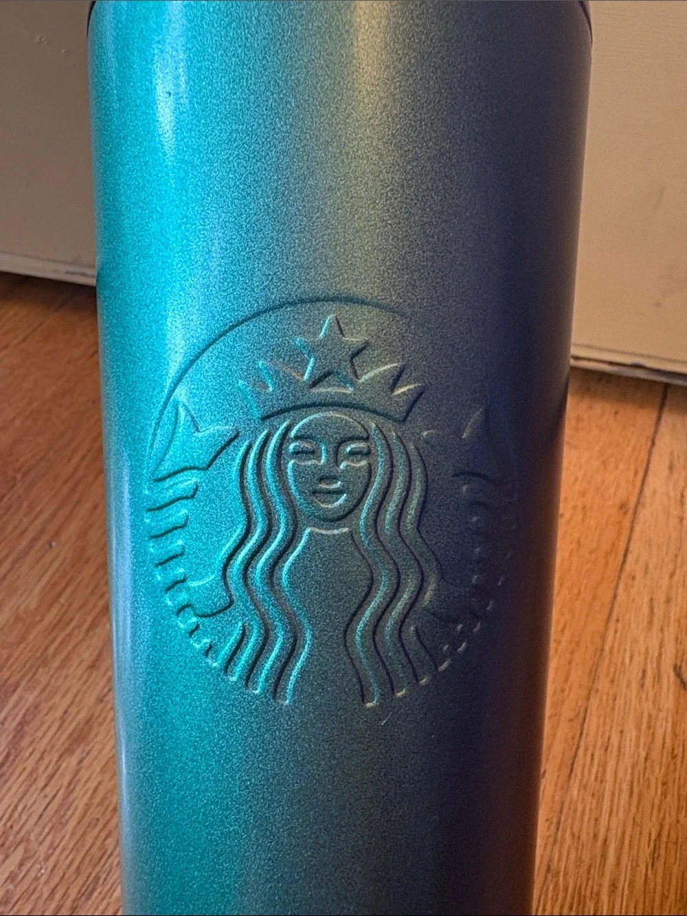 Starbucks Teal Green Ombre Stainless Tumbler with Teal Straw